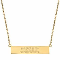 LogoArt Sterling Silver Las Vegas Golden Knights Small Bar Necklace
