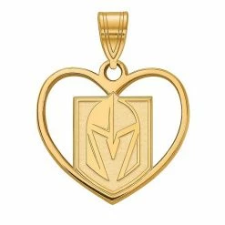 LogoArt Sterling Silver Las Vegas Golden Knights Heart Pendant