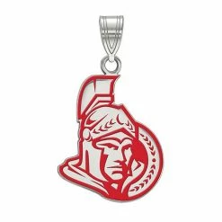 LogoArt Sterling Silver Ottawa Senators Large Enamel Pendant