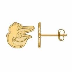 LogoArt 14k Gold Baltimore Orioles Extra Small Stud Earrings