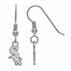 LogoArt Sterling Silver Chicago White Sox Extra Small Dangle Earrings