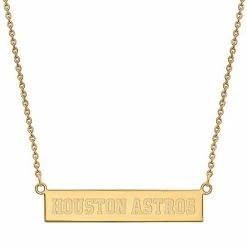 LogoArt Houston Astros Bar Link Necklace Sterling Silver