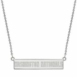 LogoArt Sterling Silver Washington Nationals Bar Necklace
