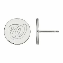 LogoArt Sterling Silver Washington Nationals Stud Earrings