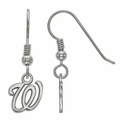 LogoArt Sterling Silver Washington Nationals Drop Earrings