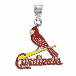 LogoArt Sterling Silver St. Louis Cardinals Large Enameled Pendant