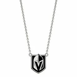 LogoArt Sterling Silver Las Vegas Golden Knights Large Enamel Pendant Necklace