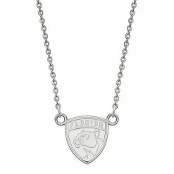 LogoArt Florida Panthers 14k Gold Small Logo Pendant Necklace 14k White Gold