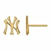 LogoArt 10K Gold New York Yankees Small Post Earrings