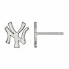 LogoArt 14K Gold New York Yankees Post Earrings 14k Whgold