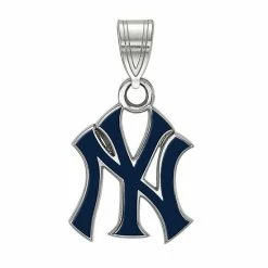 LogoArt Sterling Silver Enamel New York Yankees Pendant