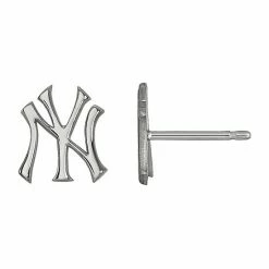LogoArt Sterling Silver New York Yankees Stud Earrings