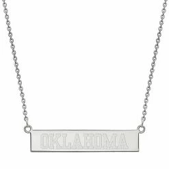 LogoArt Sterling Silver Oklahoma Sooners Bar Necklace