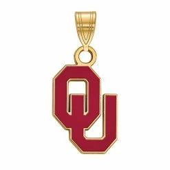 LogoArt 14K Gold Over Silver Oklahoma Sooners Enamel Pendant