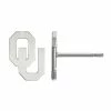 LogoArt 10K White Gold Oklahoma Sooners Stud Earrings