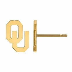 LogoArt 14K Gold Over Silver Oklahoma Sooners Stud Earrings