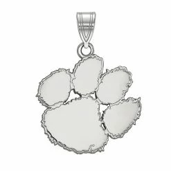 LogoArt Women's 10k White Gold Clemson Tigers Large Pendant Charm