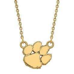 LogoArt Women's 14k Yellow Gold Clemson Tigers Small Pendant Necklace