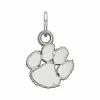 LogoArt Sterling Silver Rhodium Plated Clemson Tigers XS Pendant