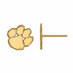 LogoArt Women's 14k Yellow Gold Clemson Tigers Extra-Small Post Earrings