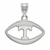 LogoArt Tennessee Volunteers Sterling Silver Rhodium Plated Pendant In Football