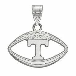LogoArt Tennessee Volunteers Sterling Silver Rhodium Plated Pendant In Football