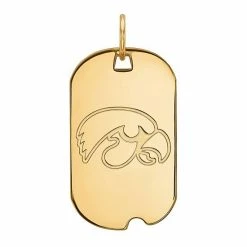 LogoArt 10k Yellow Gold Iowa Hawkeyes Small Dog Tag