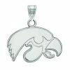 LogoArt Women's Sterling Silver Rhodium Plated Iowa Hawkeyes Small Pendant Charm