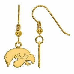 LogoArt Sterling Silver 14k Gold Plated Iowa Hawkeyes XS Dangle Earrings
