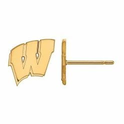 LogoArt 10k Gold Wisconsin Badgers Stud Earrings