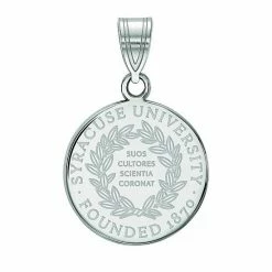LogoArt Syracuse University Sterling Silver Rhodium Plated Medium Crest Pendant