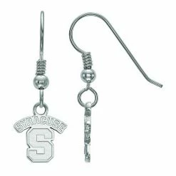 LogoArt Syracuse Orange Sterling Silver Rhodium Plated XS Dangle Earrings