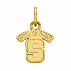 LogoArt Syracuse Orange Sterling Silver 14K Gold Plated XS Pendant