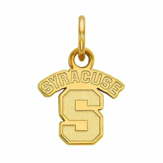 LogoArt Syracuse Orange Sterling Silver 14K Gold Plated XS Pendant