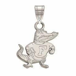 Womens LogoArt Sterling Silver Rhodium Plated LogoArt Florida Gators Medium Pendant