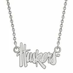 LogoArt Nebraska Cornhuskers Sterling Silver Script Pendant