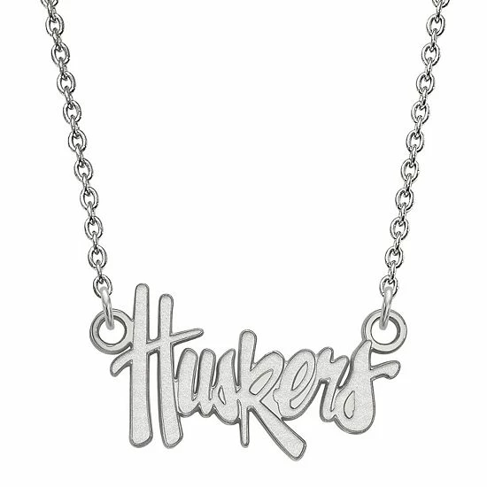 LogoArt Nebraska Cornhuskers Sterling Silver Script Pendant