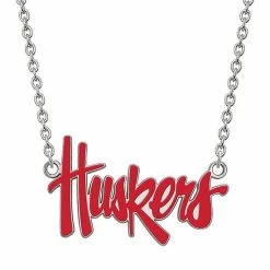 LogoArt Nebraska Cornhuskers Sterling Silver Script Pendant
