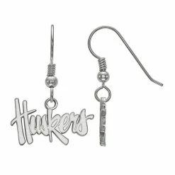 LogoArt Nebraska Cornhuskers Sterling Silver Dangle Earrings