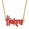 LogoArt 14K Gold Over Silver Nebraska Cornhuskers Script Pendant