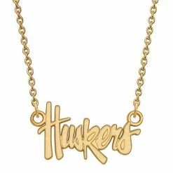 LogoArt 14K Gold Nebraska Cornhuskers Script Pendant