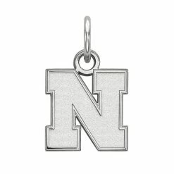 LogoArt 10K White Gold Nebraska Cornhuskers Pendant