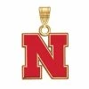 LogoArt 14K Gold Over Silver Nebraska Cornhuskers Pendant
