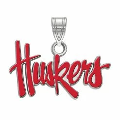 LogoArt Nebraska Cornhuskers Sterling Silver Script Pendant