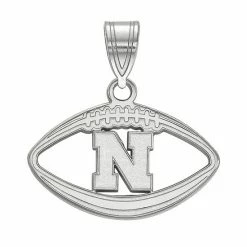 LogoArt Nebraska Cornhuskers Sterling Silver Football Pendant