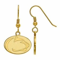 LogoArt 14K Gold Over Silver Penn State Nittany Lions Dangle Earrings