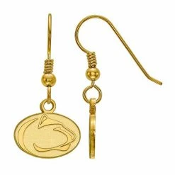 LogoArt 14K Gold Over Silver Penn State Nittany Lions Extra Small Dangle Earrings