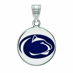 LogoArt Penn State Nittany Lions Sterling Silver Medium Enamel Pendant