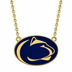 LogoArt 14K Gold Over Silver Penn State Nittany Lions Large Enamel Pendant