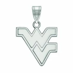 LogoArt 14K White Gold West Virginia Mountaineers Medium Pendant